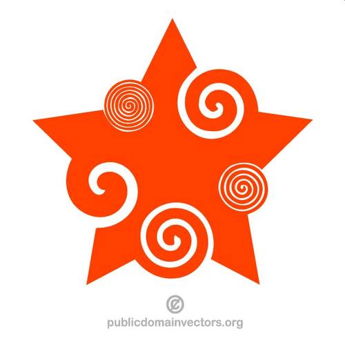 Red Star Swirl Logo - Red star with twirl. Public domain vectors
