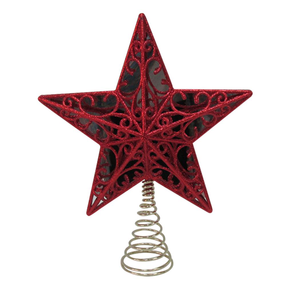 Red Star Swirl Logo - Home Accents Holiday 11.25 in. Red Star Tree Topper-16734207 - The ...