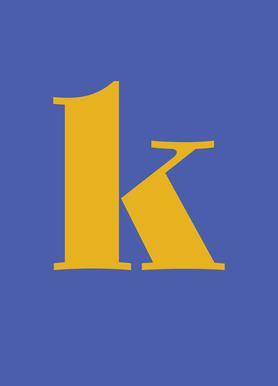 Yellow and Blue K Logo - Blue Letter K as Poster
