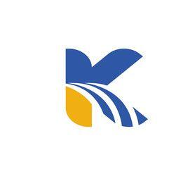Yellow and Blue K Logo - k Logo