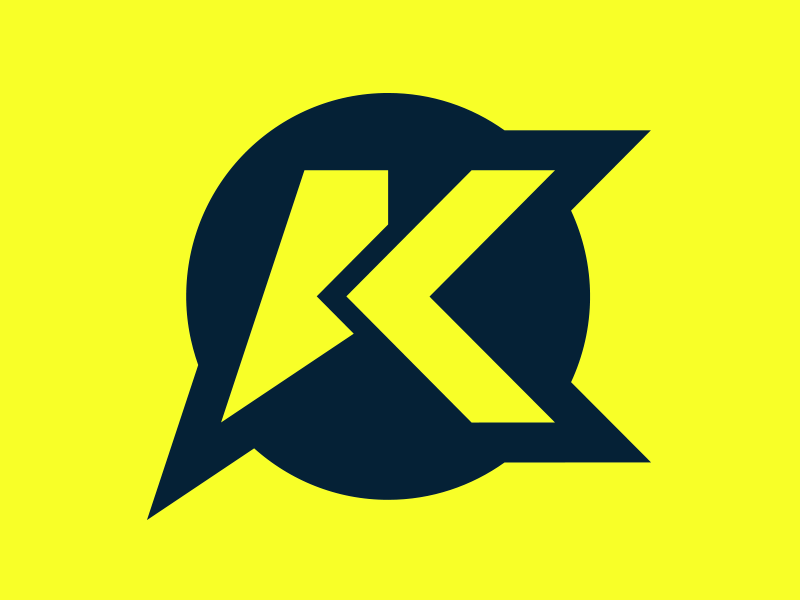 Yellow and Blue K Logo - K Logo