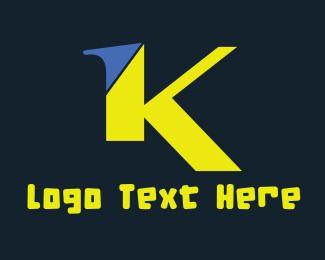 Yellow and Blue K Logo - Letter K Logo Maker