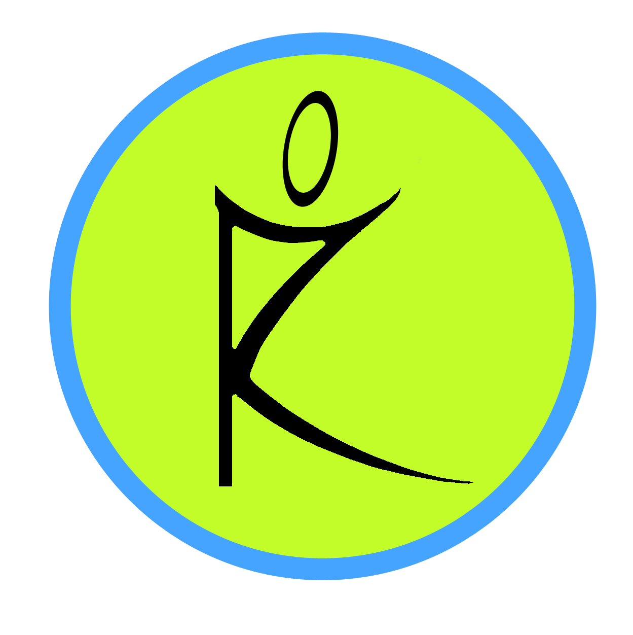 Yellow and Blue K Logo - Fluorescent Yellow 'Shake It' vest top - KDanceAndFitness