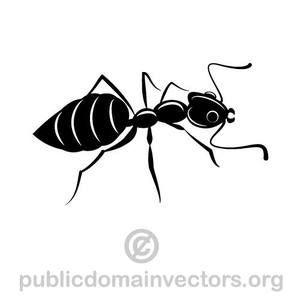 Black Ant Logo - Vector drawing of a black ant. Illustration of a small insect