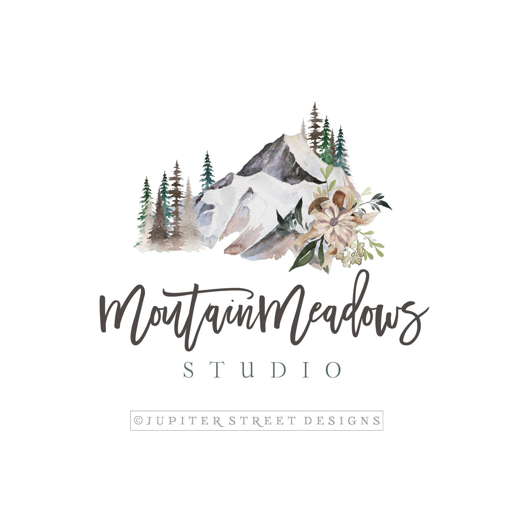 Tree and Mountain Logo - Premade Logo Mountain Logo Tree Logo Flower Logo Nature