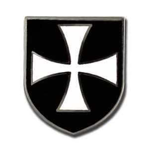 Shield White Cross Logo - CHRISTIAN ARMY CRUSADER KNIGHTS ORDER HOSPITALLERS WHITE CROSS BLACK ...