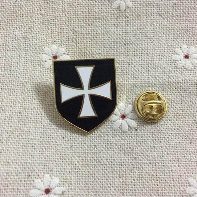 Shield White Cross Logo - Hot Sale White Cross Black Shield Christian Army Crusader Knights