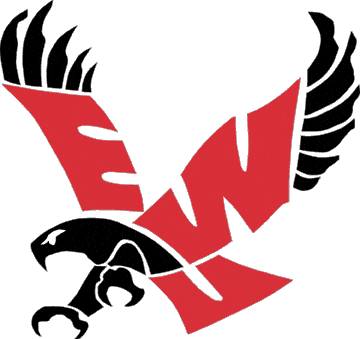 Black and Red Eagles Logo - Eastern Washington Eagles Logo - Red EWU inside a black Eagle ...