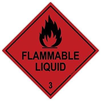 Diamond Chemical Co Logo - HazChem Flammable Liquid 3 100mm red HSE diamond, Chemicals Storage