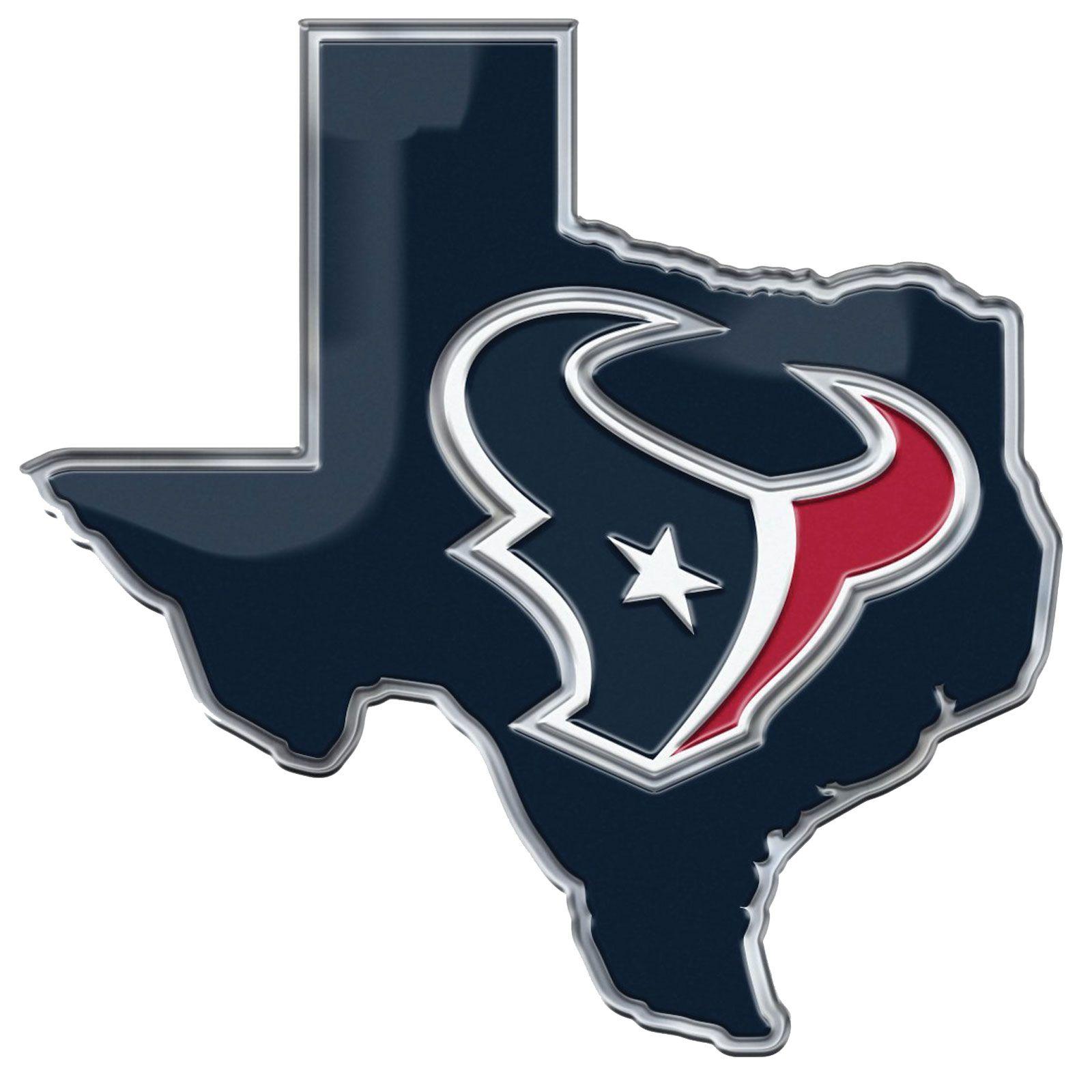 Houston Texans New Logo - Houston Texans State of Texas NFL Football Color Aluminum Car Auto ...