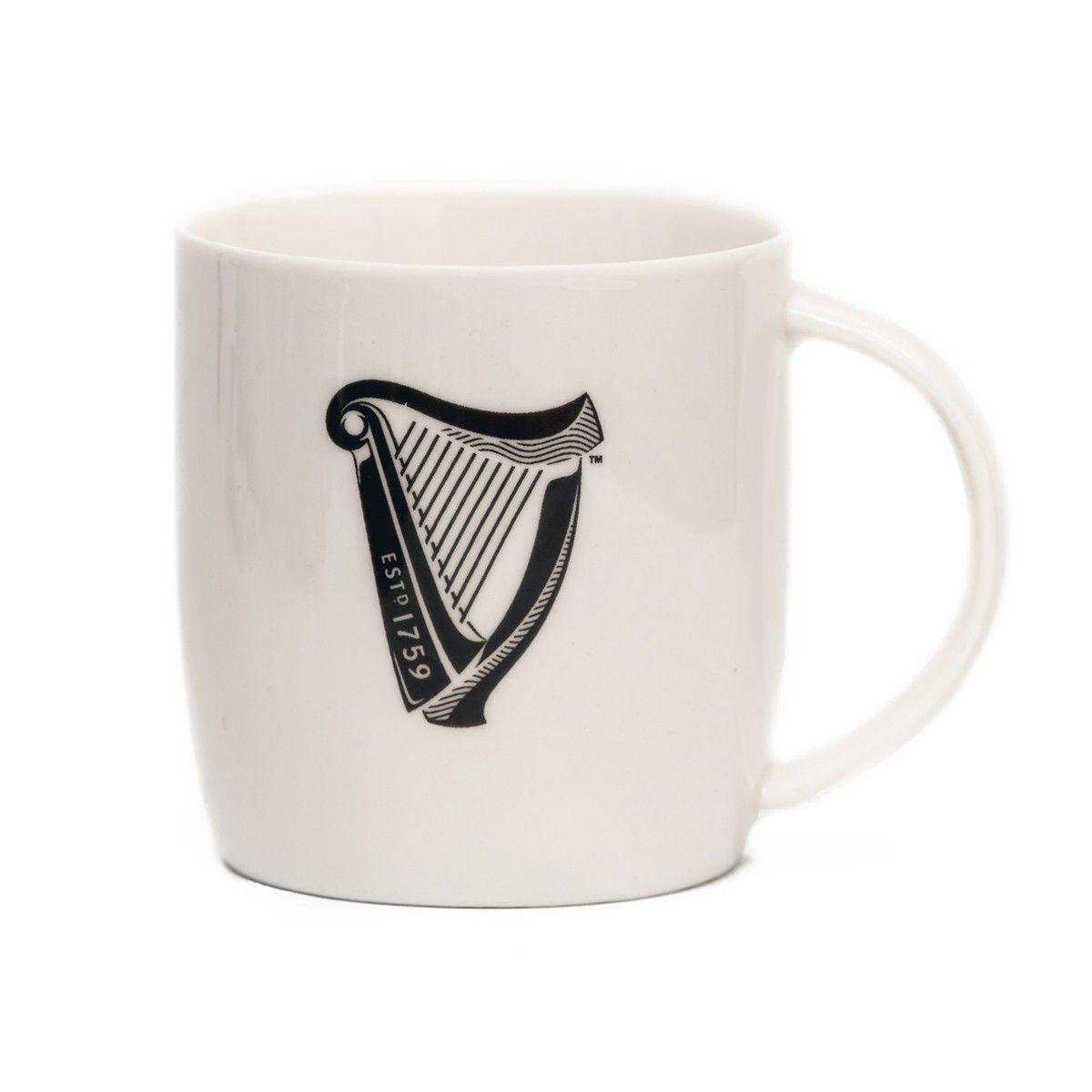 Who Has a Harp Logo - Guinness White Mug with Harp Logo Only