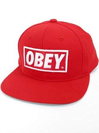 Obey Sport Logo - OBEY Snapback - Black (Red - Red logo): Amazon.co.uk: Sports & Outdoors