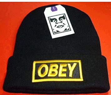 Obey Sport Logo - Obey Beanie(Black with Gold Logo): Amazon.co.uk: Sports & Outdoors