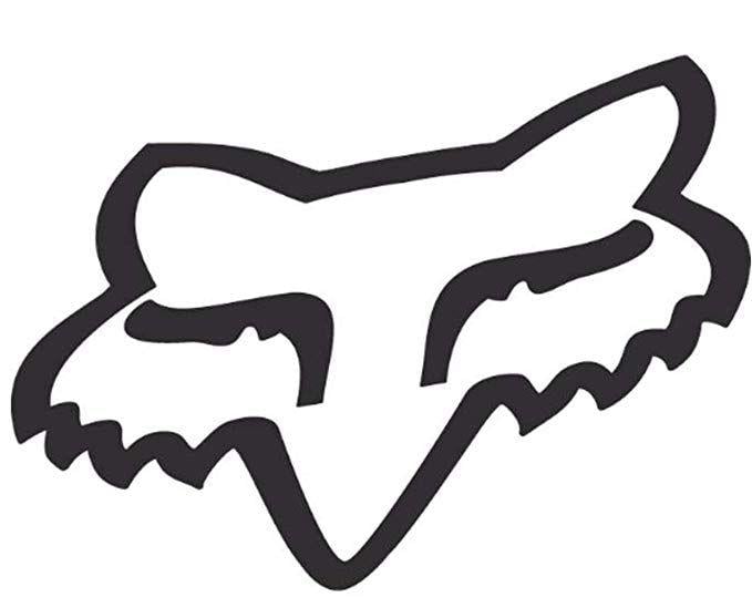 White Fox Head Logo - Fox Men's Head Thermal Die Cut Sticker 10 Inch, black