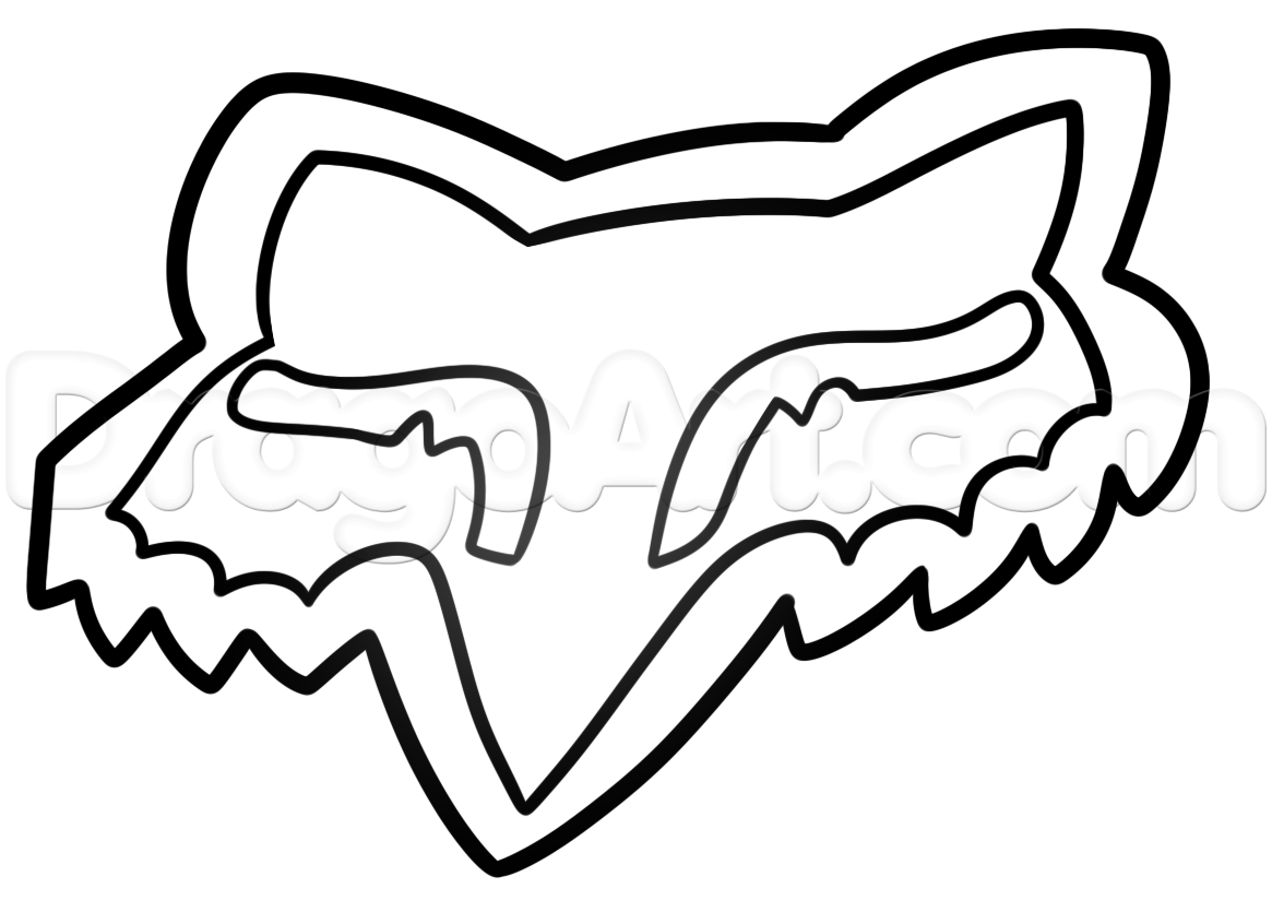 White Fox Head Logo - How to Draw Fox Head Logo, Fox Racing, Step by Step, Sports, Pop ...