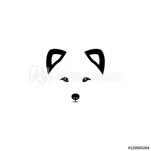 White Fox Head Logo - Arctic fox head on white background. Polar fox logo. Vector ...