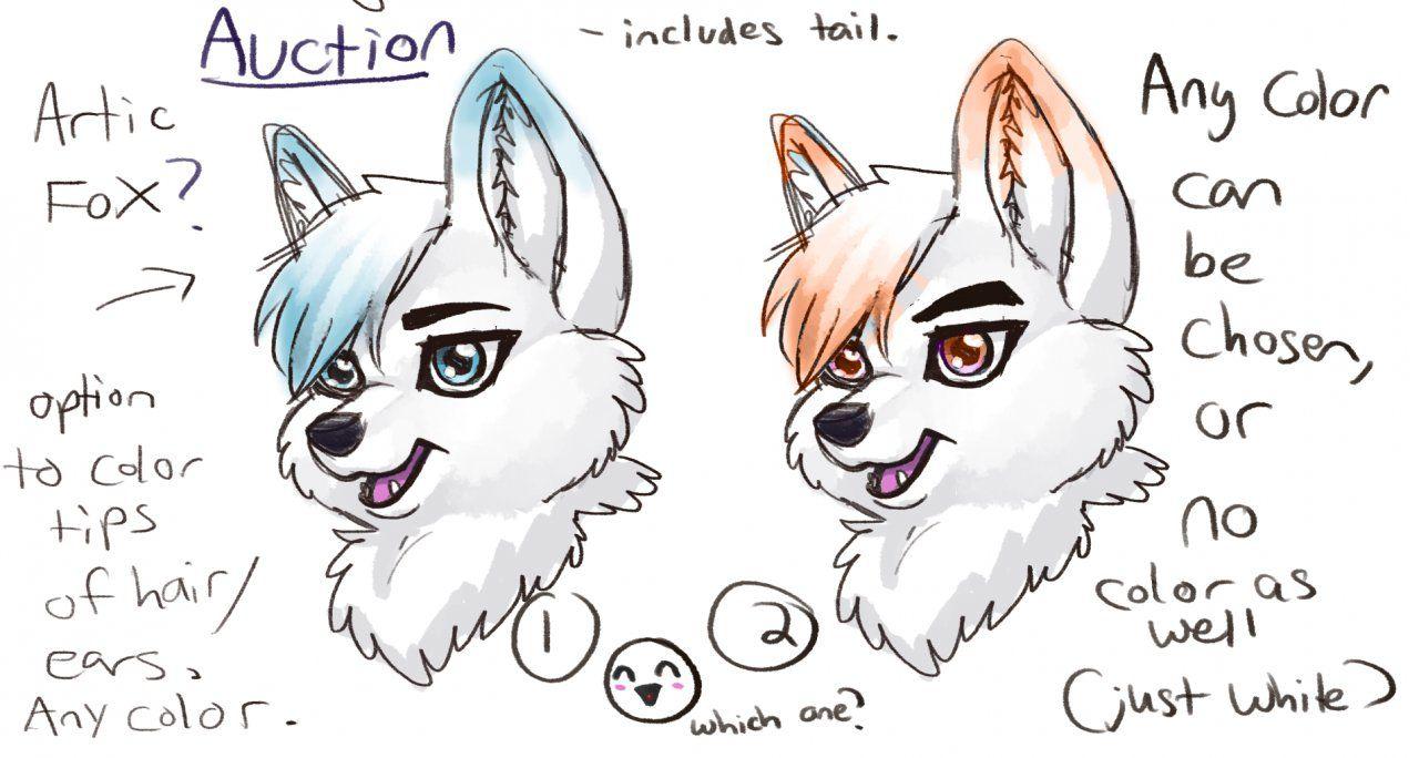 White Fox Head Logo - Arctic Fox Fursuit Head Auction Design Choices by ponponsushi - Fur