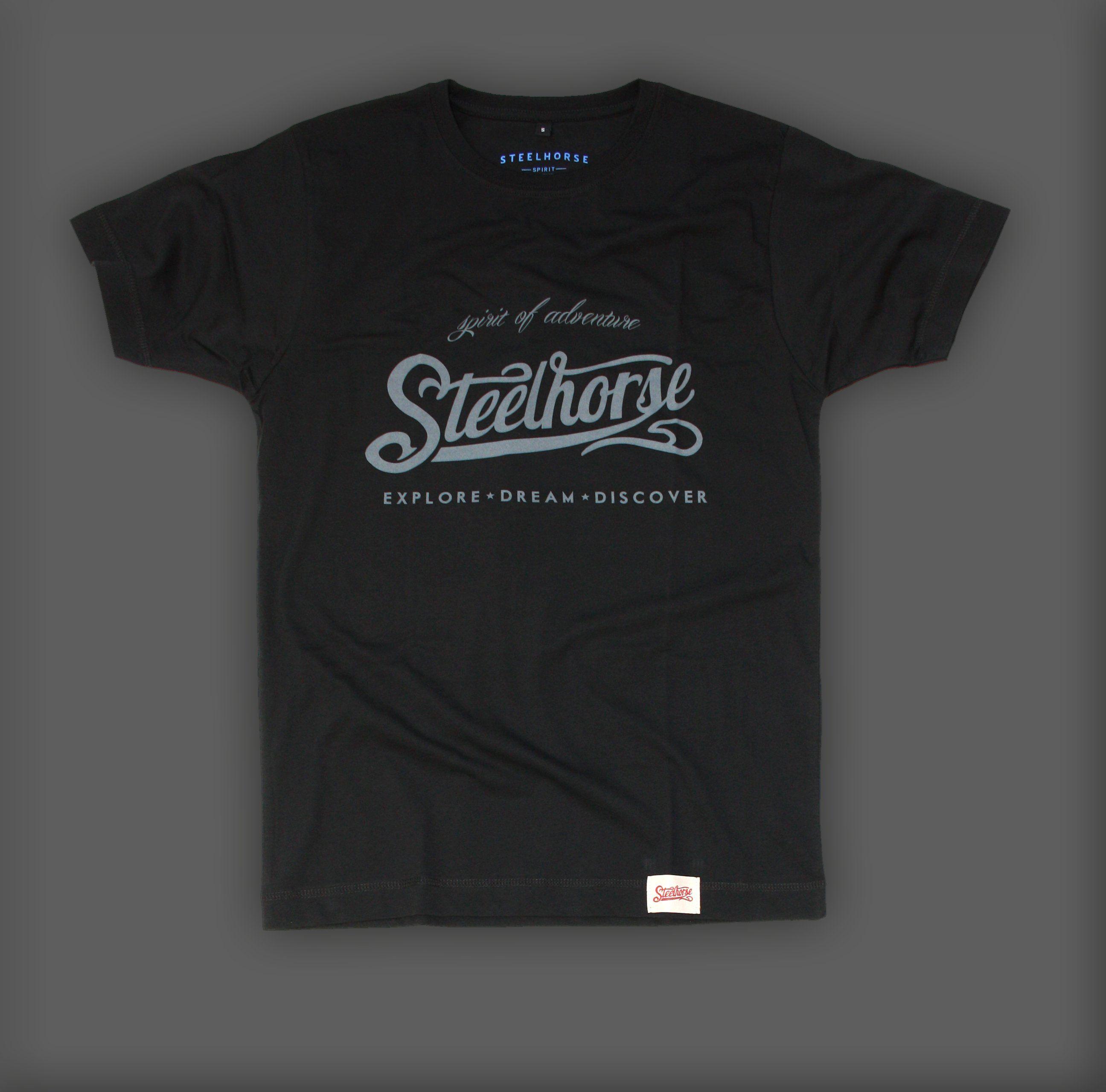Steel Horse Logo - STEELHORSE OFFICIAL SCRIPT LOGO-T BLACK • S T E E L H O R S E • Tictail