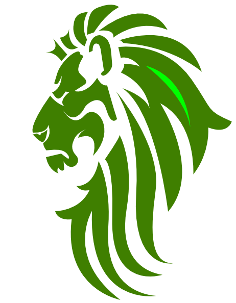 Green Lion Logo - Green & White Lion Head Clip Art clip art