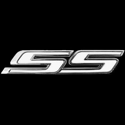 Chevy Camaro SS Logo - Camaro SS Emblem, White, Rear