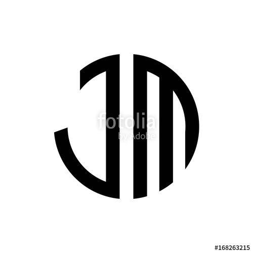 J M Logo - initial letters logo jm black monogram circle round shape vector ...