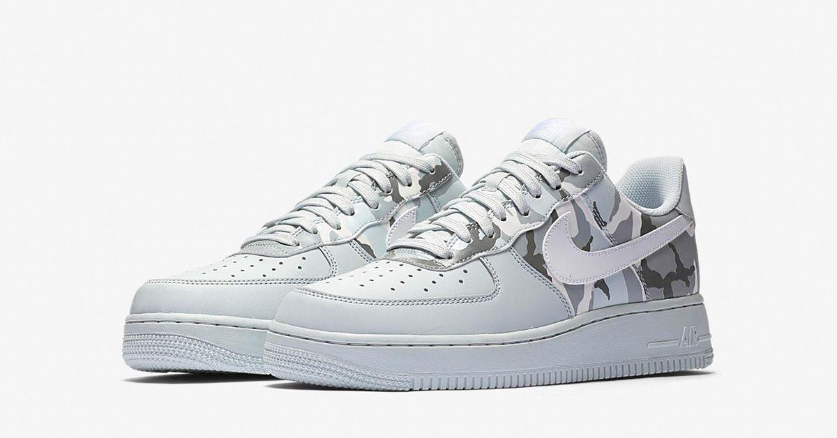 Grey Camo Nike Logo - Nike Air Force 1 Low Pure Platinum Wolf Grey Camo - Next Level Kickz