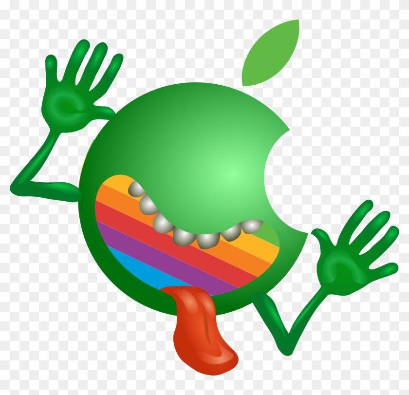 Apple Alien Logo - Alien Apple Don T Panic Transparent PNG Clipart