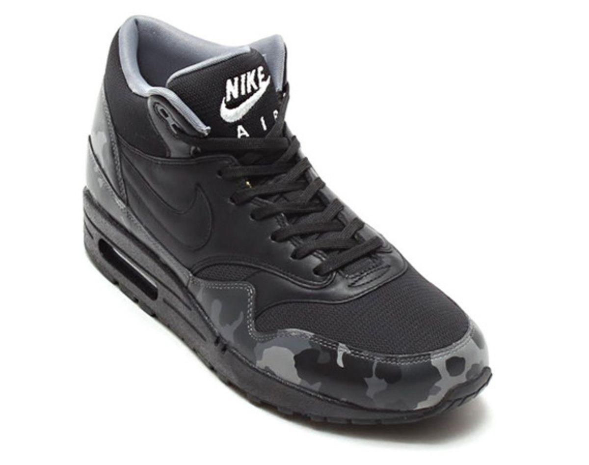 Grey Camo Nike Logo - Nike Air Max 1 Mid FB “Black Camo” - Freshness Mag