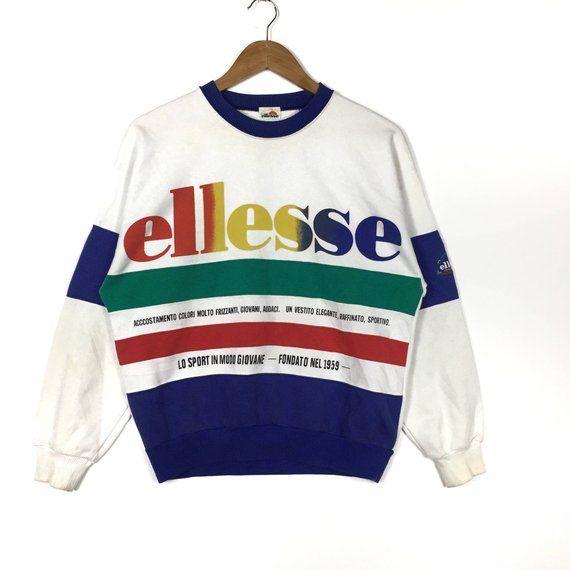 Rare Clothing Logo - ELLESSE Clothing Rare Out Sweatshirt Multicolour Logo White Italia ...