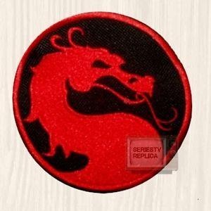 Scorpion Red Circle Logo - Mortal Kombat Black Logo Embroidered Patch Sub Zero Scorpion Raiden