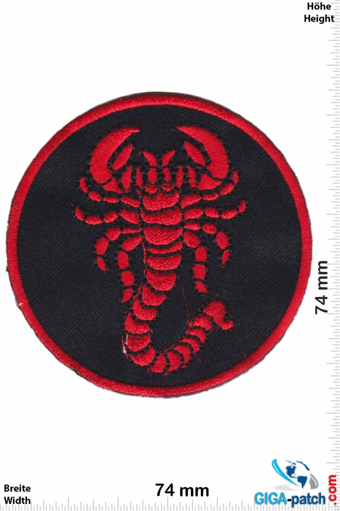 Scorpion Red Circle Logo - Scorpions Red Scorpion - Skorpion - round - Patch Keychains Stickers ...
