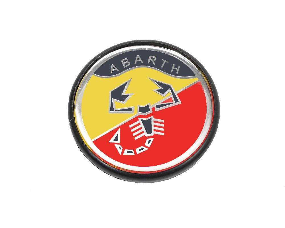 Scorpion Red Circle Logo - Center Cap Yellow. FIAT 124 Spider Parts