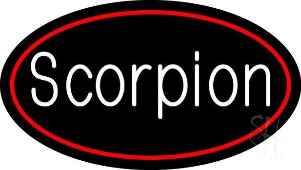 Scorpion Red Circle Logo - Scorpion Red Oval Neon Sign | Scorpions Neon Signs - Every Thing Neon