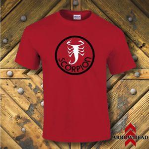 Scorpion Red Circle Logo - Scorpion snowmobile t-shirt with vintage circle style logo red | eBay