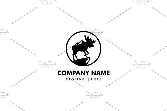 100 Moose Logo - moose pride mount logo template ~ Logo Templates ~ Creative Market
