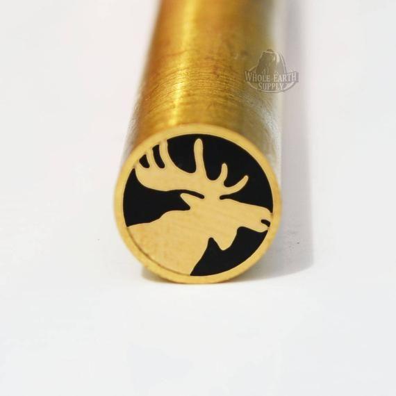 100 Moose Logo - Mosaic Pin 100 Moose Head 1cm Brass Knife Making Handle