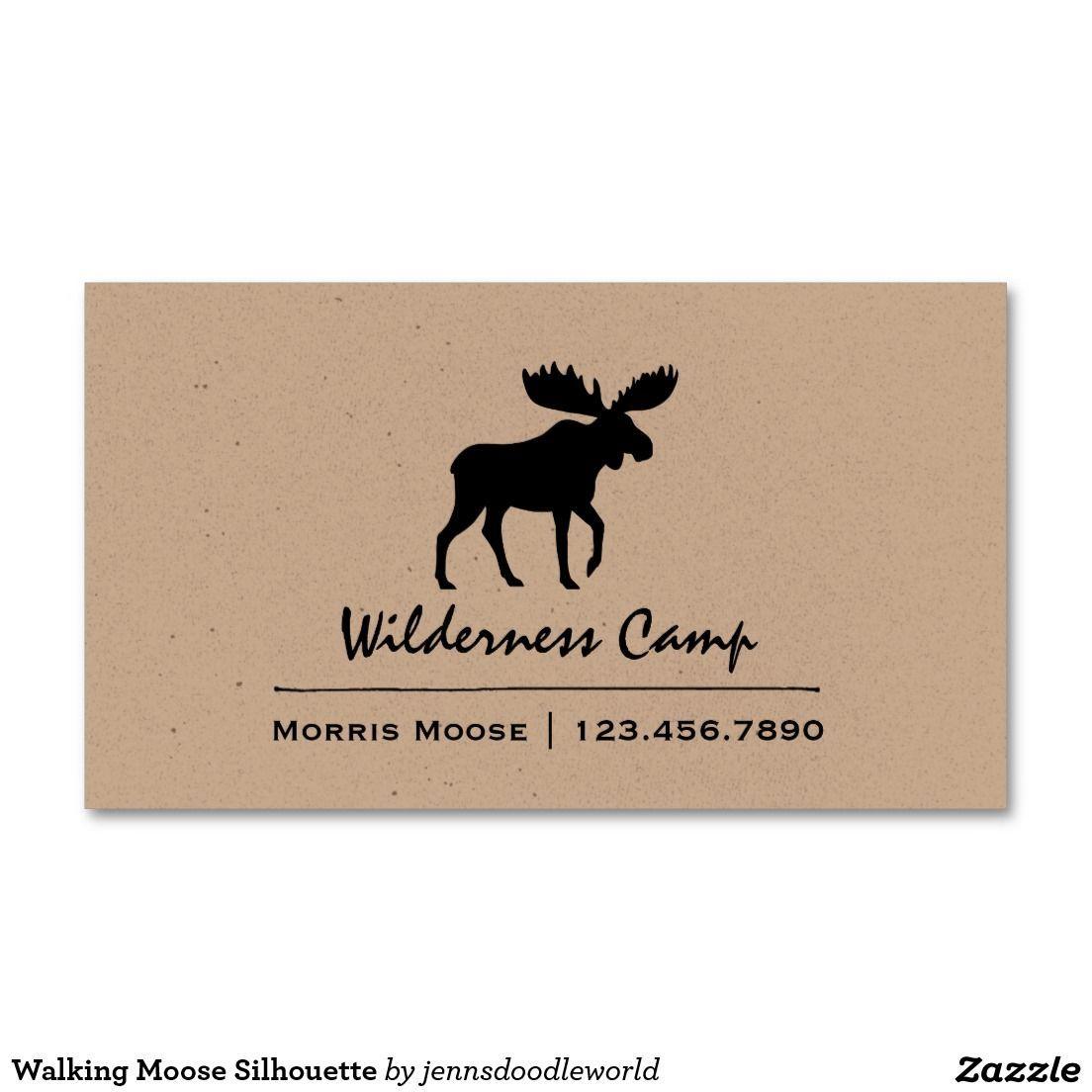 100 Moose Logo - Walking Moose Silhouette Business Card. Wildlife