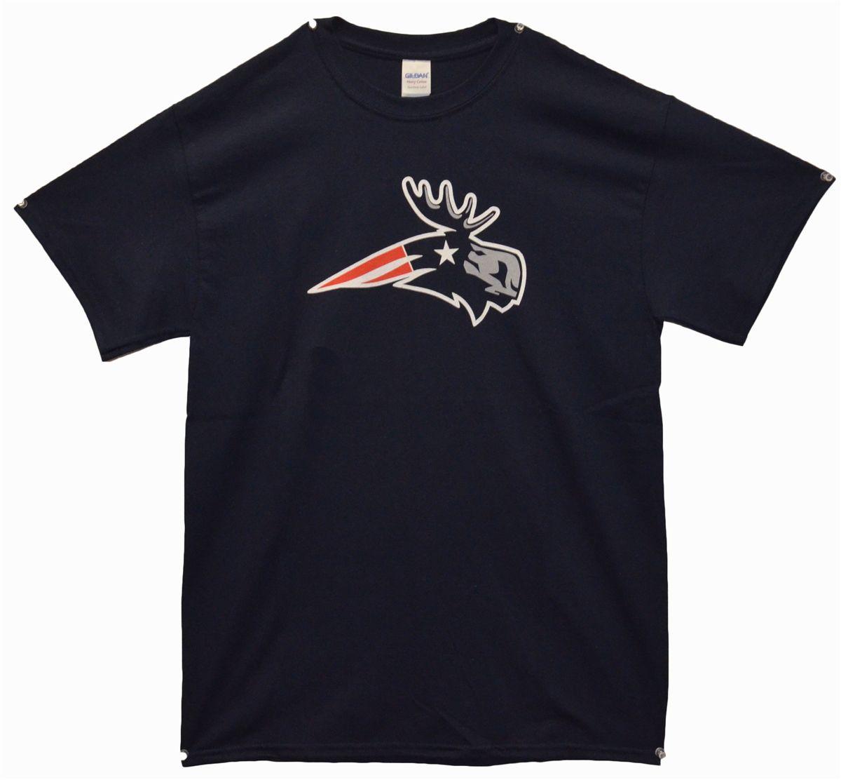 100 Moose Logo - New England Patriots Moose Adult T-Shirt