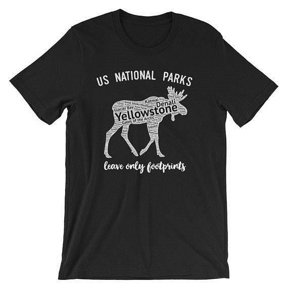 100 Moose Logo - Logo T Shirts 100% Cotton National Parks Moose Crew Neck Short