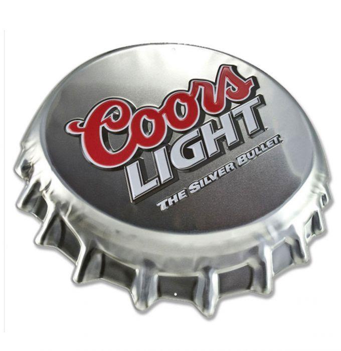 Coors Light Beer Logo - Coors Light Beer Bottle Cap Embossed Tin Sign - FiftiesStore.com