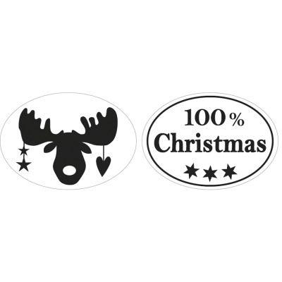 100 Moose Logo - Labels 100% Christmas + moose, 2 pieces from wholesale and import