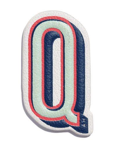 Fashion Q Logo - Anya Hindmarch X Chaos Fashion 'Q' Alphabet Leather Sticker In Grey ...