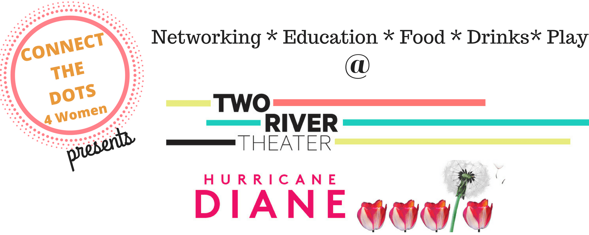 Diane in Red Logo - Connect The Dots @ Two River Theater – Womans Club of Red Bank
