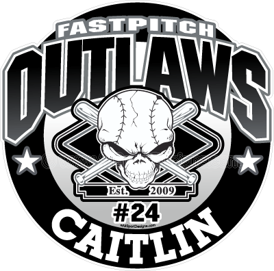 Custom Softball Logo - Car decals, magnets, wall decals and fundraising for Outlaws Fastpitch