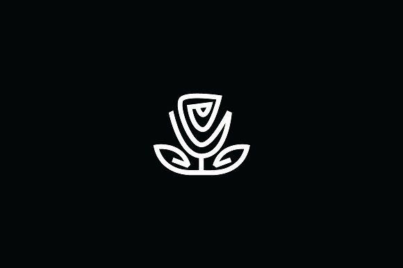 White Flower Logo - Little Rose Flower Logo Template Logo Templates Creative Market