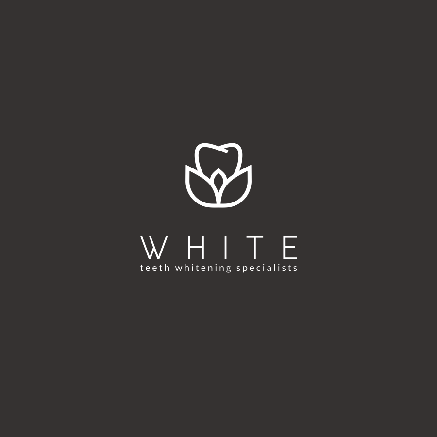 White Flower Logo - dental logos that will make you smile