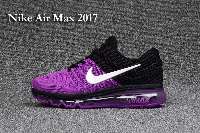Purple and Black Nike Logo - Womens Shoes - Nike Air Max 2017 Grand Purple Black White Logo