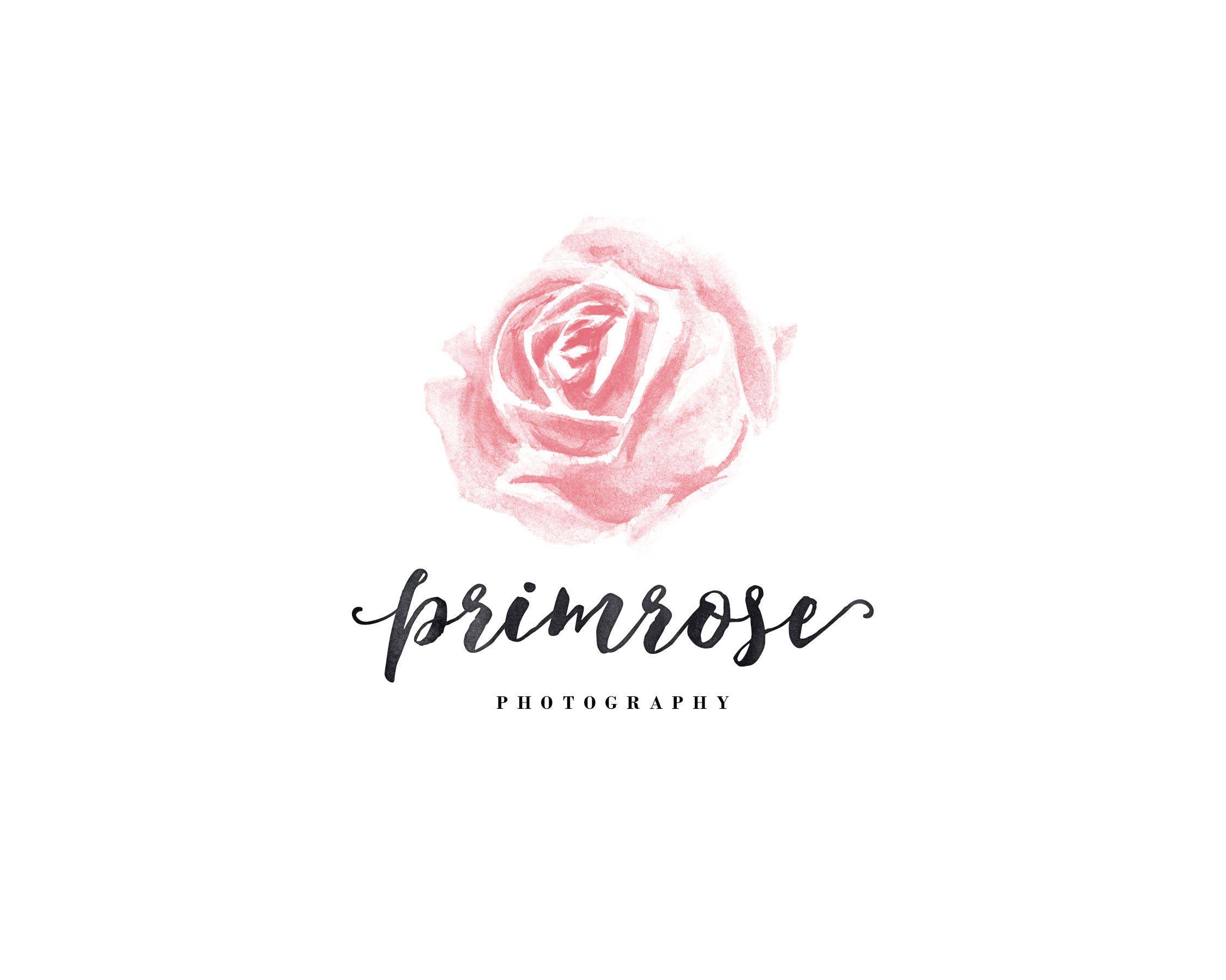 Rose Logo - Rose Logo / Watercolor Flower Logo / Pink Rose Logo / Floral | Etsy