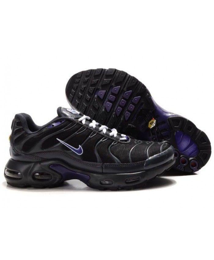 Purple and Black Nike Logo - Men's Nike Air Max TN Black Purple Logo Trainer