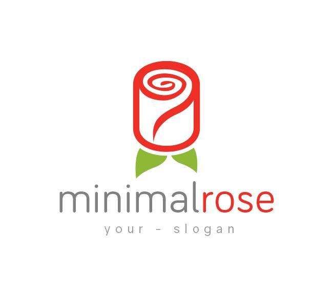Rose Logo - Minimal Red Rose Logo & Business Card Template - The Design Love